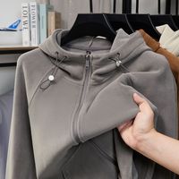 Sweat-shirt à capuche unisexe de haute qualité avec logo personnalisé, en polaire lourd 400 GSM anti-boulochage, fermeture éclair intégrale, veste à capuche