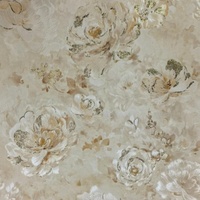 Papier peint PVC gaufré imperméable à motifs floraux de roses dorées style peinture à l'huile pour la décoration murale de la chambre à coucher et du salon