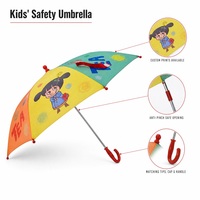 Parapluie personnalisé pour enfants, ouverture manuelle, non pliable, avec poignée anti-pincement et bords arrondis, pour garçons et filles de maternelle