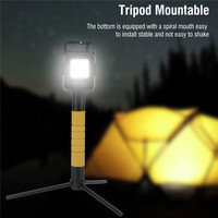 Mini lampe torche de poche multifonctionnelle à double COB, rechargeable, avec trépied, lumière de travail COB puissante, porte-clés magnétique, lampe de camping