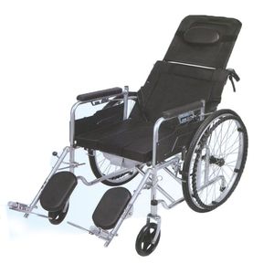 Manual Wheelchair Semi Reclining 3 Position Adjustable <b>Folding</b> Portable For Elderly And Paralyzed Patients - Product Image 3