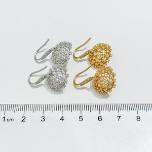 Anneau d'oreille en argent S925 avec perle ronde de 14-16 mm, accessoires de perles DIY, type cache-cernes 2226 - Product Image 4