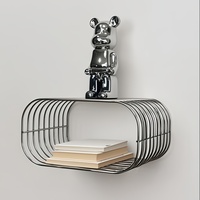Étagère murale en fer forgé argenté haut de gamme pour salon, table de chevet moderne, simple et créative