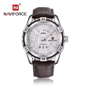 Montres de luxe décontractées lumineuses NAVIFORCE 9117 pour hommes, affichage jour et date, montres-bracelets à quartz en cuir étanches pour hommes - Product Image 4