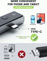Transmisor y receptor HDMI inalámbrico, compatible con puerto USB C tipo C 3,1 Plug and Play, kit extensor HDMI inalámbrico portátil
