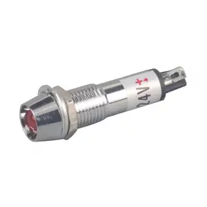 Luz indicadora de señal de metal rojo de 8mm 220V lámpara de luz piloto LED