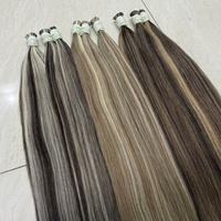 Pephair # P4-613 Extensions de cheveux Remy de luxe teints, en vrac, vietnamiens, trame simple, couleur plus foncée, seulement 100g, 30%+ de tissage, pointes épaisses et volumineuses