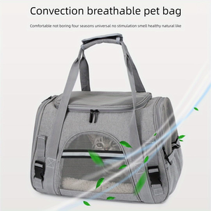 Sac à dos de transport carré pour animaux de compagnie, en tissu Oxford écologique, souple, portable, capacité 5 kg, fermeture éclair, pour petits chiens - Product Image 6