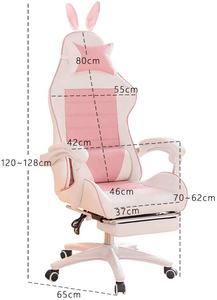 Ghế Chơi Game Dễ Thương Với Bàn Tai Thỏ Với Tựa Lưng Cao Ghế Chơi Game Cho Bé Gái <span class=keywords><strong>PU</strong></span> Thích Hợp Cho Phòng Khách Phòng Ngủ Văn Phòng - Product Image 6