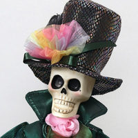 Halloween squelette elfe poupée squelette Flexible Couple Figurines assis crâne Statue gothique cheminée ornements décor à la maison