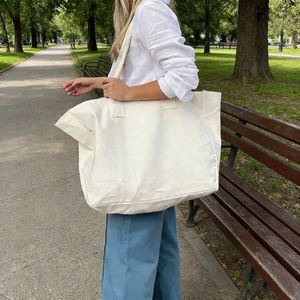 Heavy Duty Cotton Canvas Tote Bag - <b>Extra</b> <b>Large</b> Women's Handbag for Weekend Shopping & Travel - Product Image 2