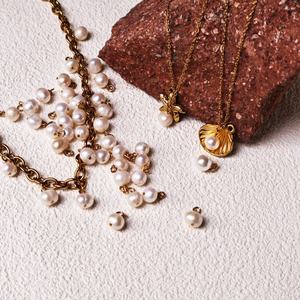 Simple Strong Light Baroque Freshwater Pearl <b>Shell</b> Handmade Free Assembly DIY Accessories - Product Image 3