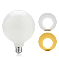 Bombilla de Globo Gigante de Alta Calidad, Cristal Lechoso G80 G95 G125, E27, Blanco Ópalo, 3W