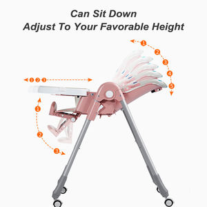 Vente en gros Rehausseur Tabouret moderne Portable Pliant <span class=keywords><strong>Pivotant</strong></span> pour bébé pour enfants en plastique Enfants Alimentation haute 3 en 1 Chaise de salle à manger pour bébé - Product Image 4