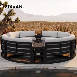 Ensemble de mobilier de jardin extérieur pour hôtel, villa moderne, balcon, aluminium italien, rond, pour piscine, Salon de Jardin Exterieur 345 Weather - Product Image 5