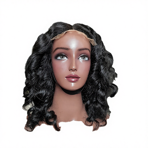 Cheveux humains longs noirs pour femmes, personnalisés, bouclés en Fumi, avec closure frontale en dentelle transparente, sans colle, cheveux vierges vietnamiens - Product Image 2