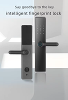 Serrure de porte intelligente sans clé à empreinte digitale TTLock moderne noir mat 6068 en gros avec carte mémoire et contrôle par application pour porte en aluminium