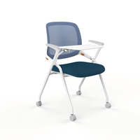 Chaise de conférence ergonomique en maille au design moderne, dossier réglable, chaise de conférence pliable avec tablette d'écriture