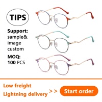 Nouvelles lunettes élégantes à monture ronde, anti-lumière bleue, style coréen haut de gamme, unisexe, monture métallique, polyvalentes pour la lecture et le quotidien