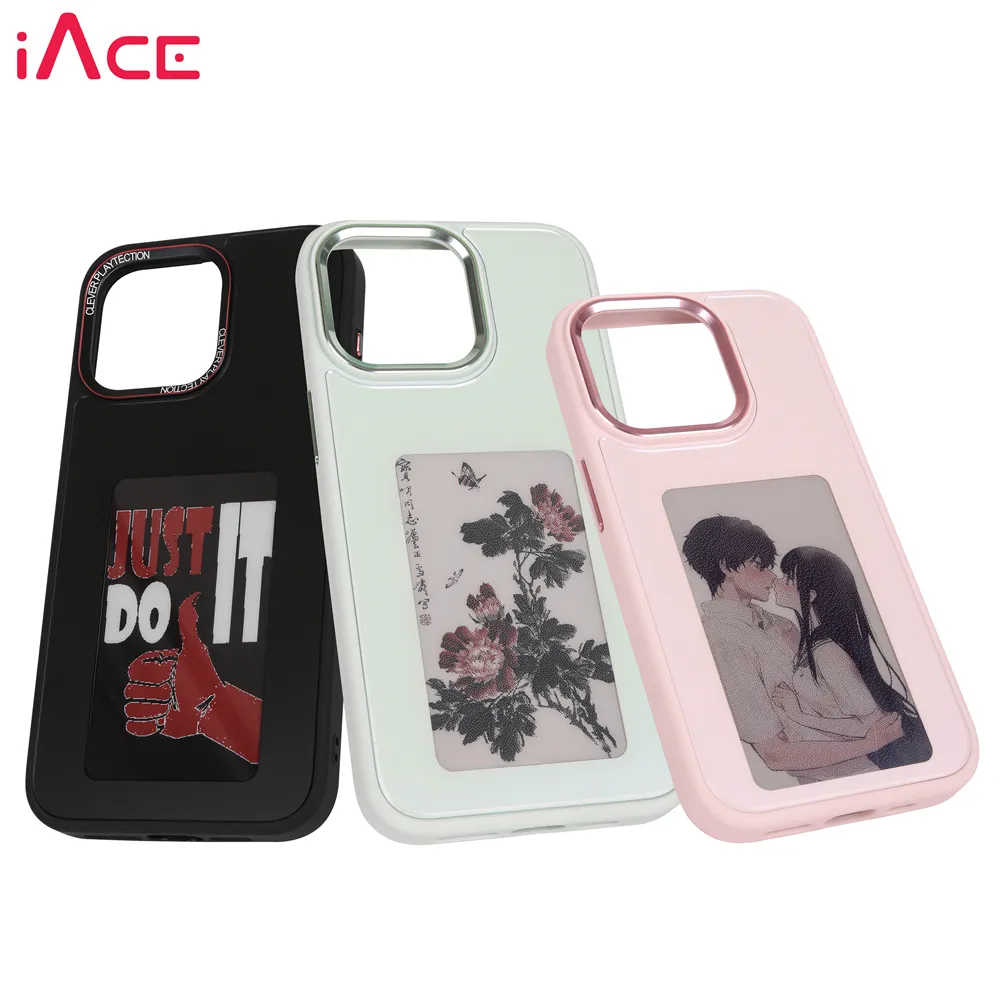 2024 New arrival nfc phone case photo for iphone 15 Pro hot nfc DIY smart e ink screen phone case for iphone 14/13