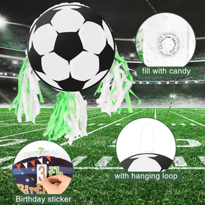 Pinata <span class=keywords><strong>de</strong></span> football pour garçons avec autocollants numérotés Pinata <span class=keywords><strong>de</strong></span> ballon <span class=keywords><strong>de</strong></span> football pour la décoration <span class=keywords><strong>de</strong></span> fête à thème sportif - Product Image 4