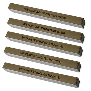 Assortiment de lames de coupe manuelles externes en acier allié HSS M2, dureté 62-68 HRC, épaisseur de lame 9,5 mm, pour tournage, dimensions 3/8 x 3/8 x 4 pouces - Product Image 1