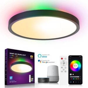Lámpara de Techo LED Redonda Ultrafina Inteligente Minimalista con WiFi RGBCW, Control por Voz/Remoto/Aplicación para Sala de Estar - Product Image 3