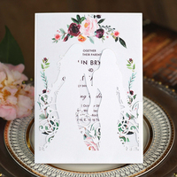 Tarjeta de invitación de boda para niñas homosexuales, tarjetas de invitación de corte láser y tarjetas de invitación de cumpleaños, guarda la fecha