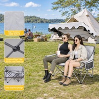 Chaise de camping moderne avec auvent et double siège pliable pour le camping, la plage, le jardin, la terrasse, le parc, les voyages, la pêche, le salon