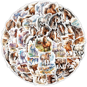 Autocollants HOYO pour chevaux, 50 pièces/paquet, autocollants pour poulain, <span class=keywords><strong>jument</strong></span>, poney, mustang, bronco, fille de poulain, colt - Product Image 6
