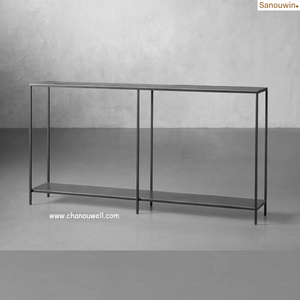 Cadre en fer de récupération durable de la console moderne rustique avec mobilier d'extérieur confortable fini à la main en détresse pour une utilisation dans la cour - Product Image 2