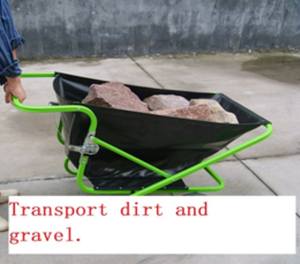 Carro de jardín rodante plegable de lona portátil y ligera de tela de acero de dos ruedas de 200 libras - Product Image 5