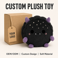 Peluche Cookie le Diable Noir d'Halloween, Poupée en Peluche Personnalisée, Décoration de Fête, Polyester, Anti-stress, Faible MOQ, OEM ODM