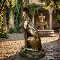 Sculpture de léopard en bronze massif sur mesure - Art animalier classique personnalisé, fabriqué sur commande avec livraison mondiale, sculpture en bronze