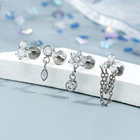 G23 Titane Bijoux de piercing corporel Papillon Labret Bijoux de piercing corporel Fil interne Anneau de lèvre Anneau d'oreille Helix Boucle d'oreille