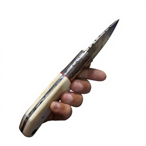 Couteaux Rajput à lame fixe en acier Damas, manche en bois Pakka bleu, garantie de 3 ans - Personnalisable pour la chasse - Product Image 2