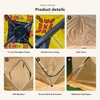 Tente de camping du Moyen-Orient 3x3m, hauteur 2,5m, grand espace, tente familiale, imprimé arabe, double couche, quatre saisons, désert