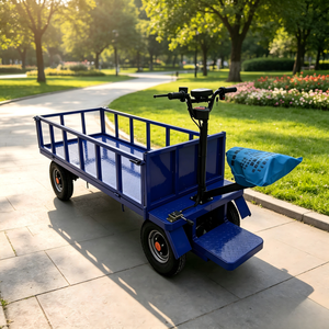 Carrello Elettrico Motorizzato Fuoristrada a Quattro Ruote con Piattaforma per Trasporto Materiali in Magazzini Agricoli - Product Image 3