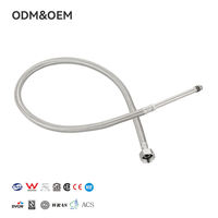 Tuyau tressé en acier inoxydable 12 mm 1/2 flexible moderne pour robinet de salle de bain et de cuisine, raccord d'alimentation en eau femelle X M10x1 filetage long