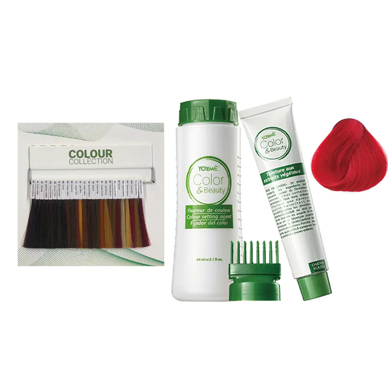 Organic bulk hair color cream custom detangler 10R flame red natural hair dye kit for allergic skin