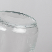 Grand pot rond en verre recyclé de 500ml 1000ml avec couvercle en métal