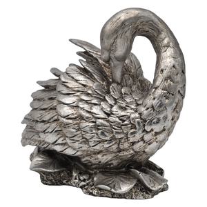 Элегантный Винтажный серебряный лебедь, украшение из экологически чистой смолы для настольного дисплея, современный Рождественский подарок для пар, сказочное аниме - Product Image 1