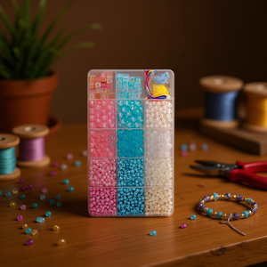 ILAN <b>Bead</b> <b>Set</b> 18x10cm Multicolor Craft Kit for Jewelry Making - Product Image 3