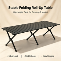 Table de pique-nique pliante ultra-légère, durable et portable, stable et sans basculement, pour repas en extérieur, camping et stand.