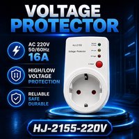 Dispositif de protection contre les surtensions HJ-2155/220V 16A, prise automatique de protection contre les surtensions et les sous-tensions, prise EU pour réfrigérateur, téléviseur