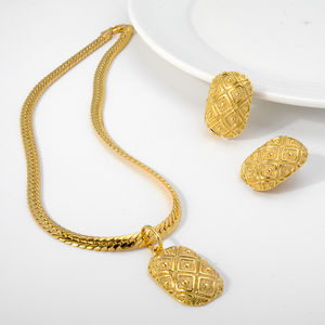 Parures de bijoux en laiton plaqué or 18 carats de luxe brésilien pour femmes - Mariage, fiançailles, anniversaire, tendance, nouvelle arrivée - Product Image 4