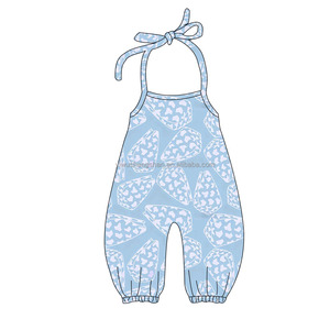 <span class=keywords><strong>Tutina</strong></span> per Bambine con Stampa Hawaii, Senza Maniche, Schiena Scoperta, in Tessuto di Seta di Latte, Vendita Calda - Product Image 3