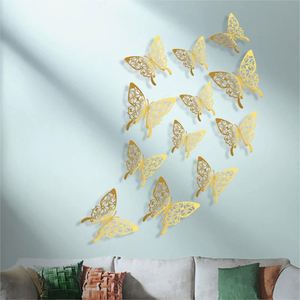 Decoración de Ramo de Mariposas 3D con Textura Metálica para Arreglos Festivos de Cumpleaños con Pegatinas Creativas - Product Image 6
