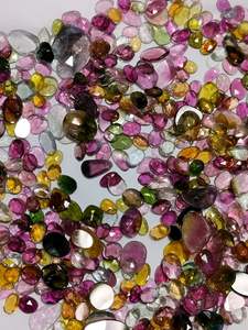 Piedra preciosa de corte de rosa de turmalina multicolor Natural Premium Talpe Polki para hacer collares joyería multicolor - Product Image 2