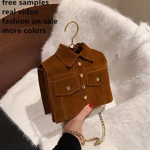 2022 Free sample New arrival winter women crossbody bag chain shoulder tote bag jacket small bag INS black handbag